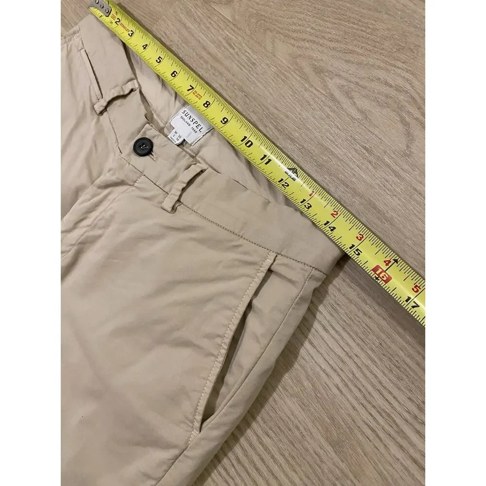 Sunspel Slim Fit Chino Pants 30x34 Light Stone Preppy Office Made in Portugal